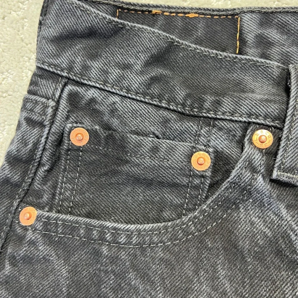 Levis 501 Jeans Mens 30x 32 Black Faded Original Straight‎ Denim 29x30 Actual